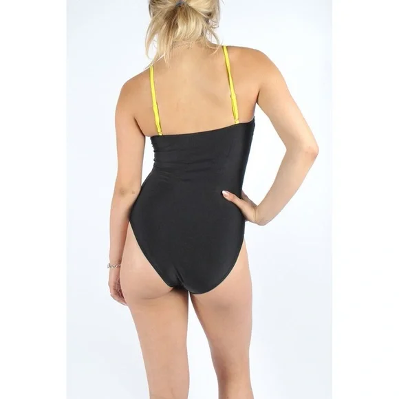 Skeleton Caged Zipper Monokini Swimsuit - Picture 7 of 15